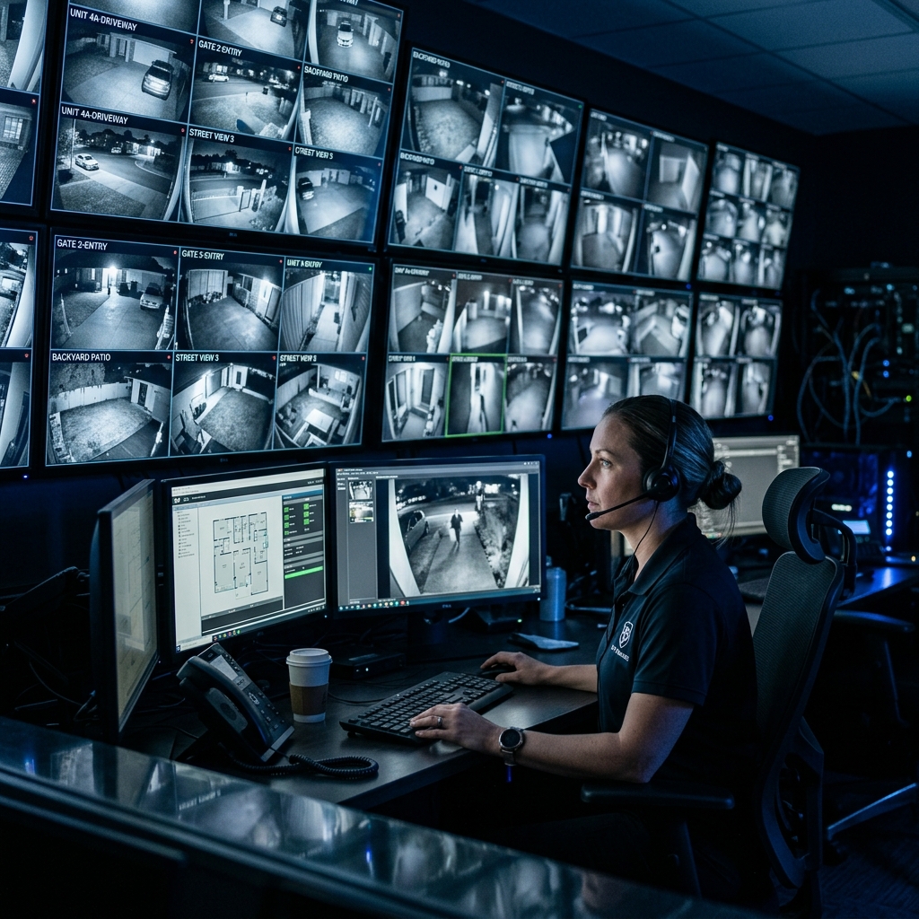 Centre de télésurveillance 24/7 avec opérateur